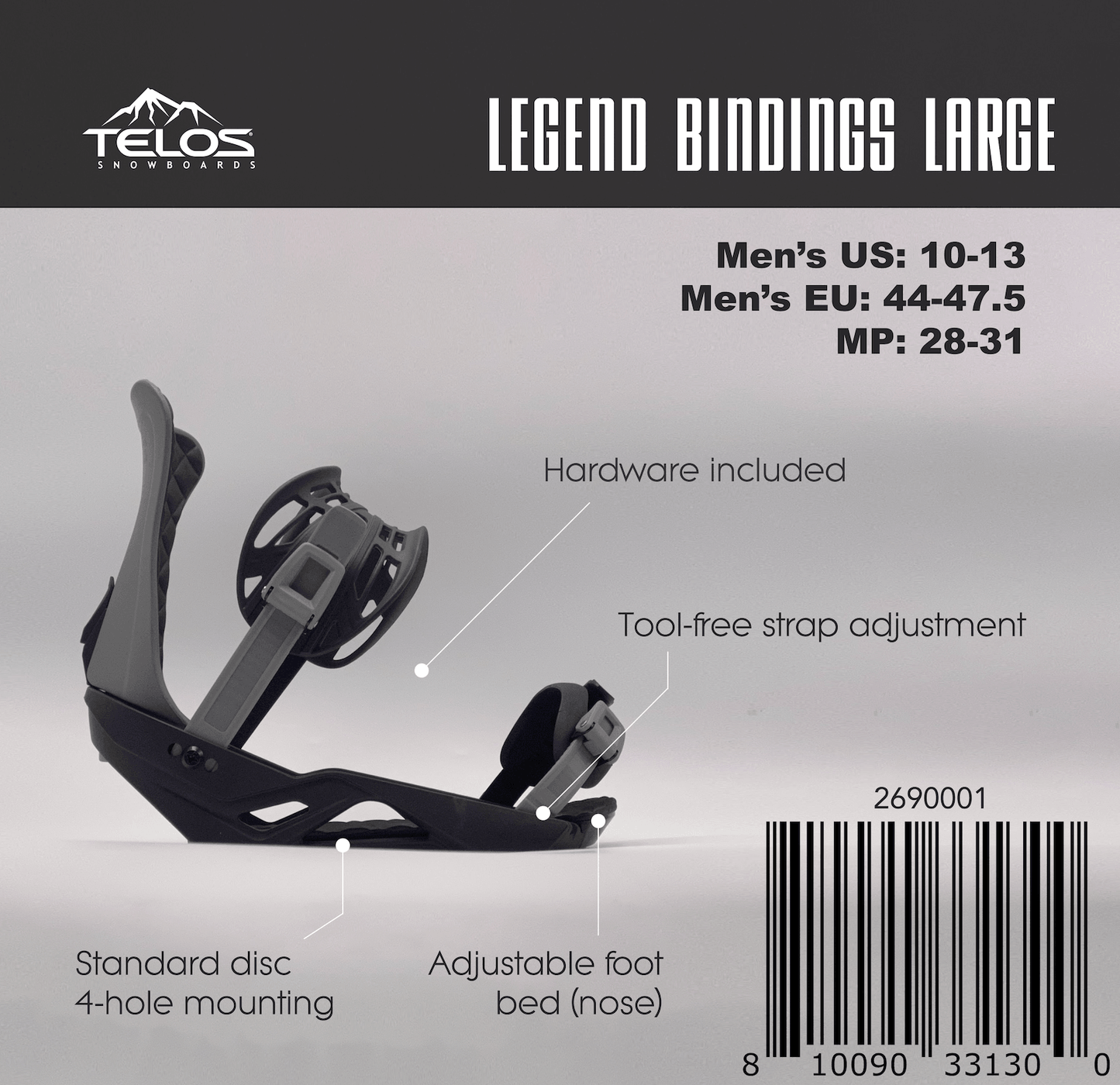 LEGEND BINDINGS - Telos Snowboards