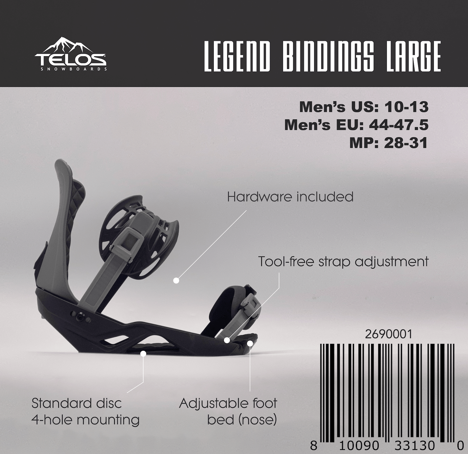 LEGEND BINDINGS - Telos Snowboards
